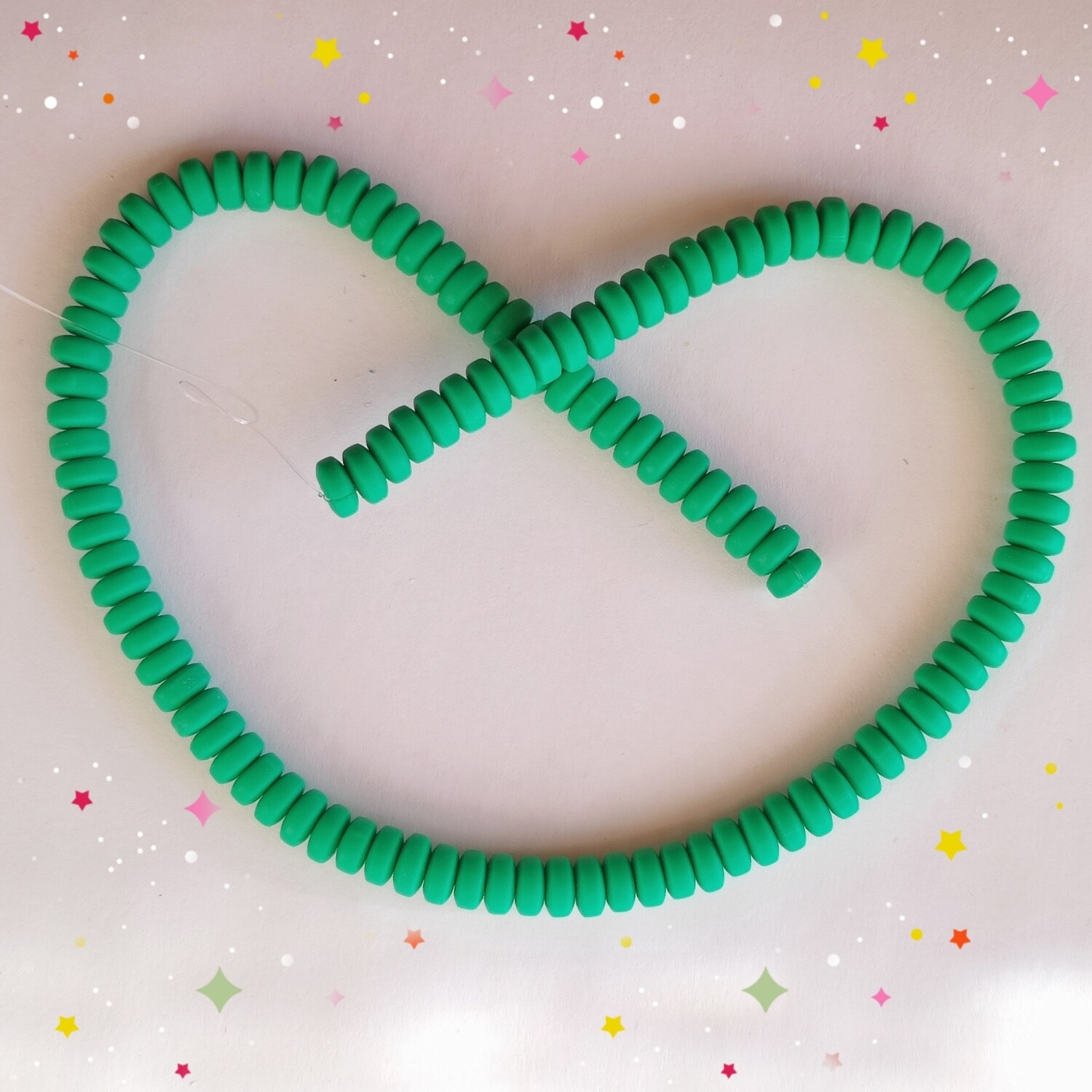 110 perles 7x4mm vert foncé 