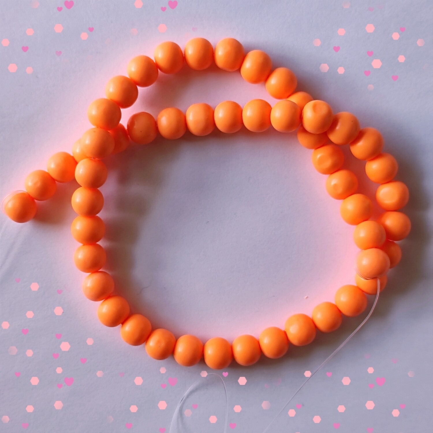 50 perles 8mm polymère orange 