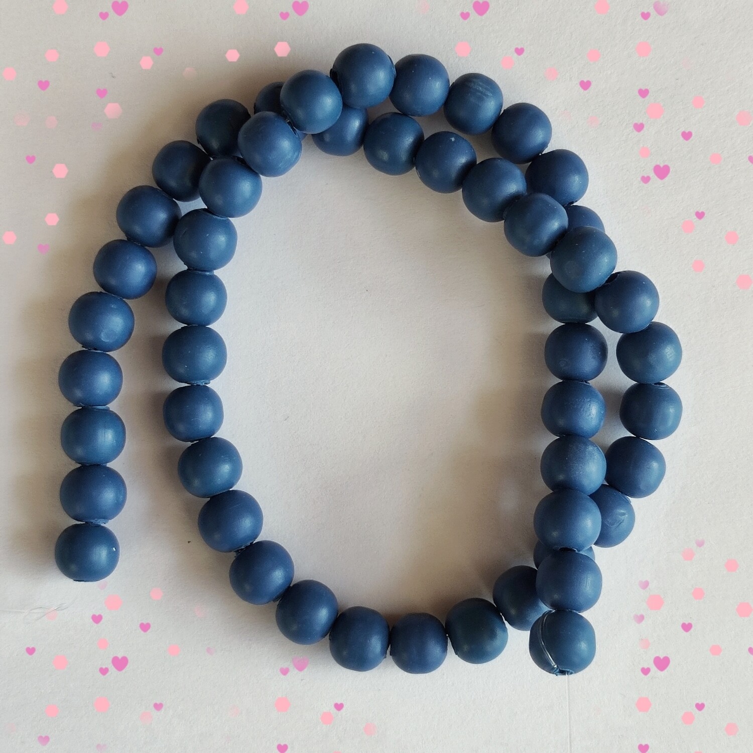 50 perles 8mm polymère bleu foncé 
