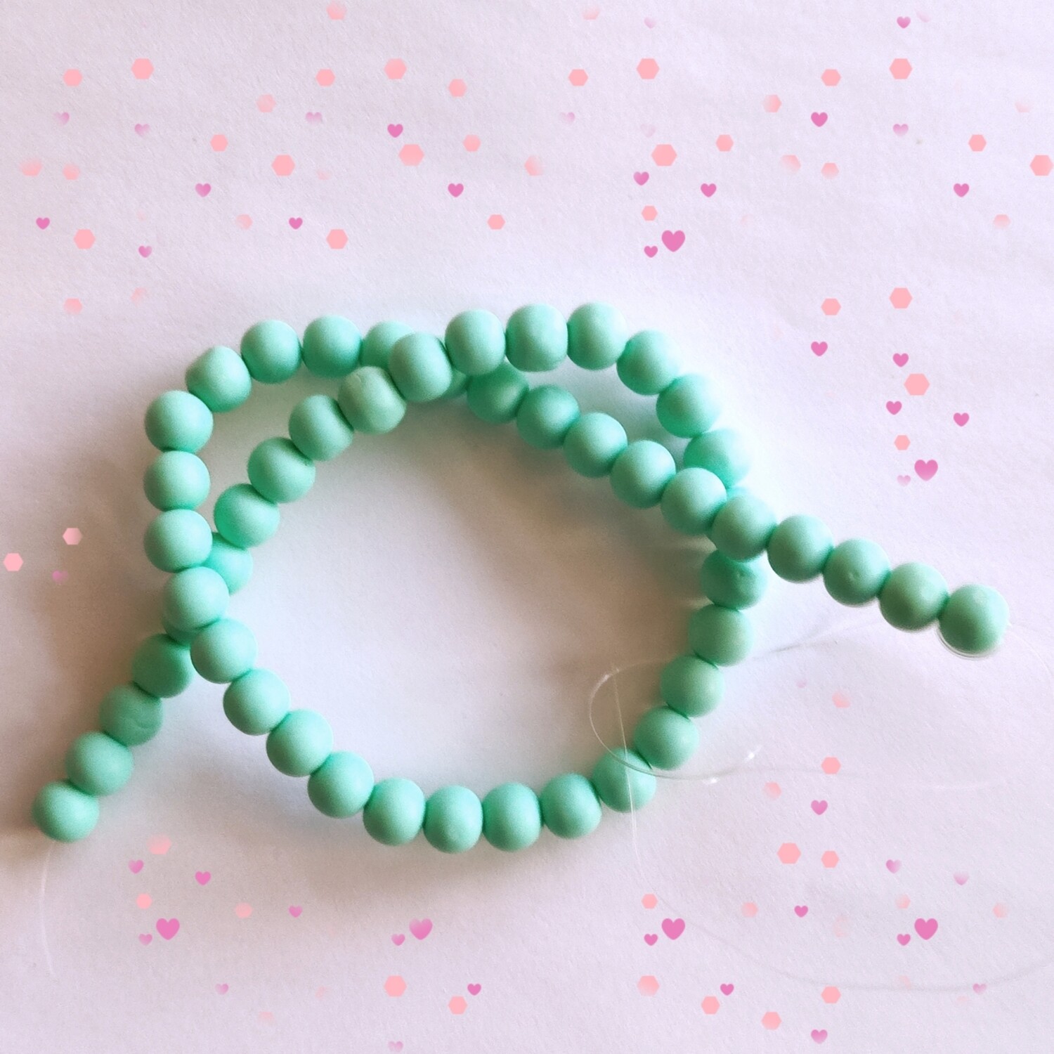 50 perles 8mm polymère vert pastel 