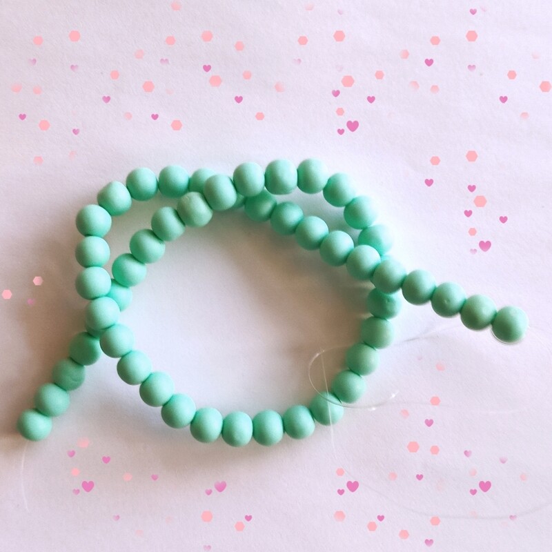50 perles 8mm polymère vert pastel 