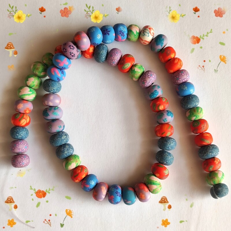 35 cm perles 8x6mm coloré #2