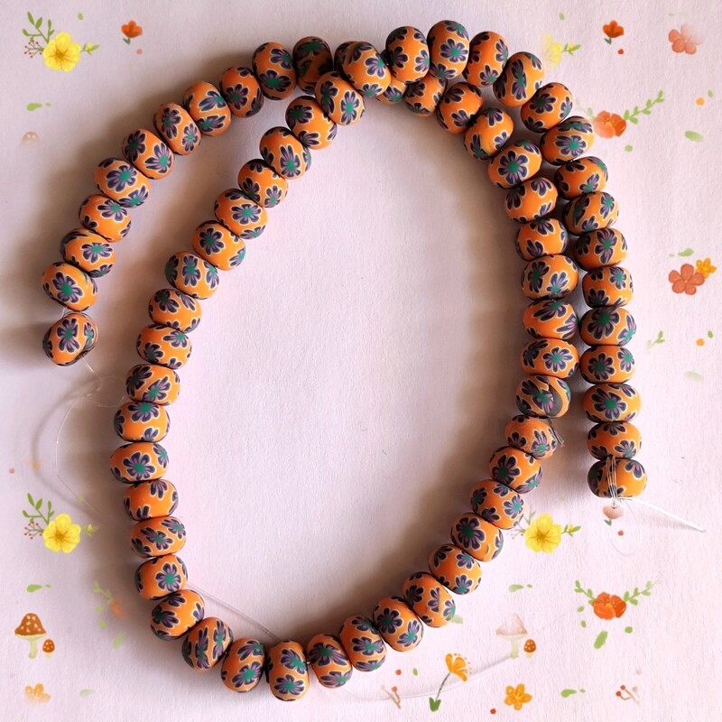 35 cm perles 8x6mm coloré #1