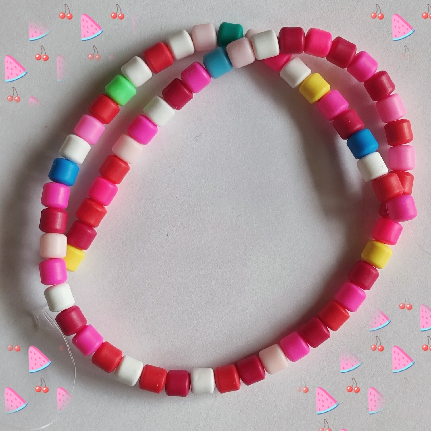 65 perles 6x6mm coloré #3