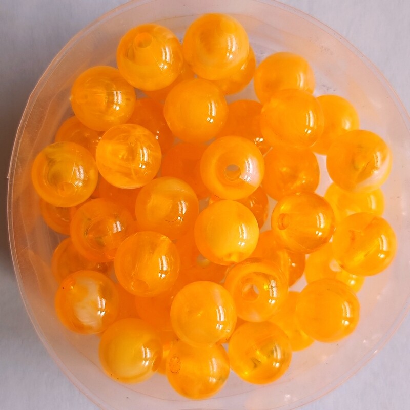 50 perles bicolore 8mm imitation Jade orange 