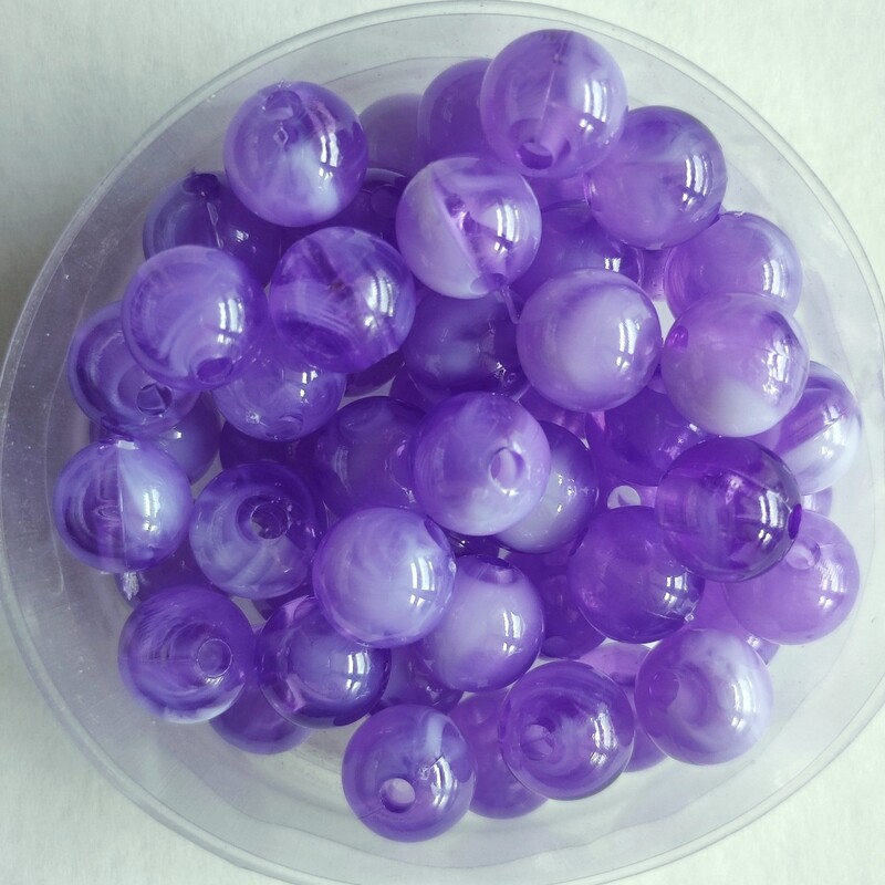 50 perles bicolore 8mm imitation Jade violet