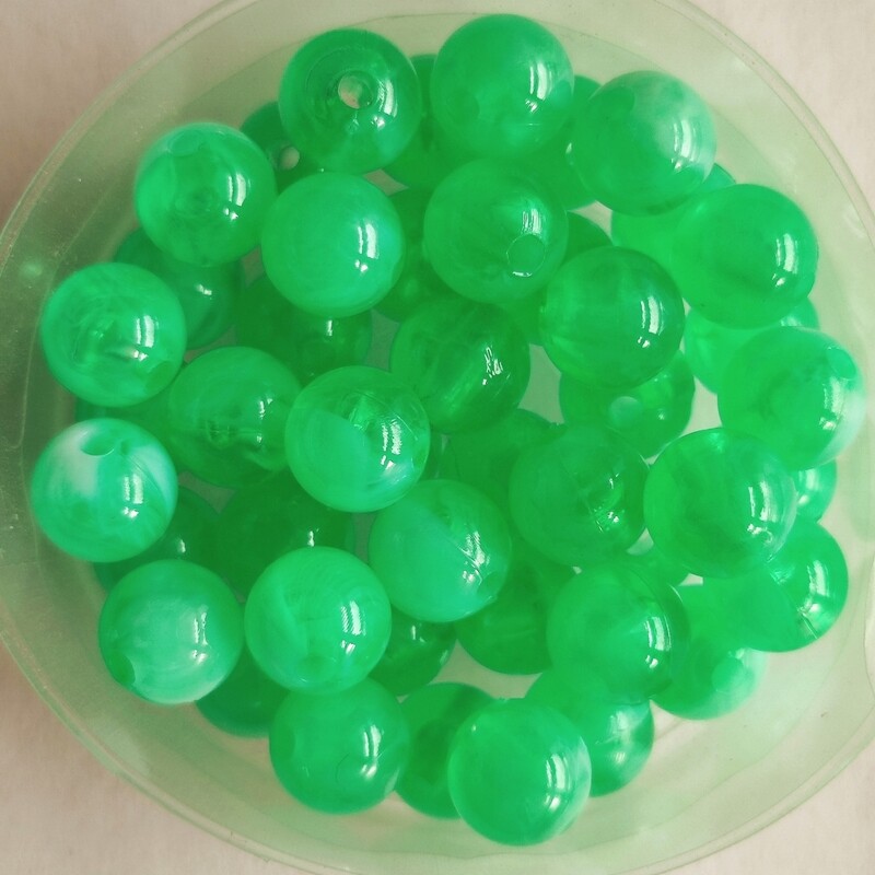 50 perles bicolore 8mm imitation Jade vert