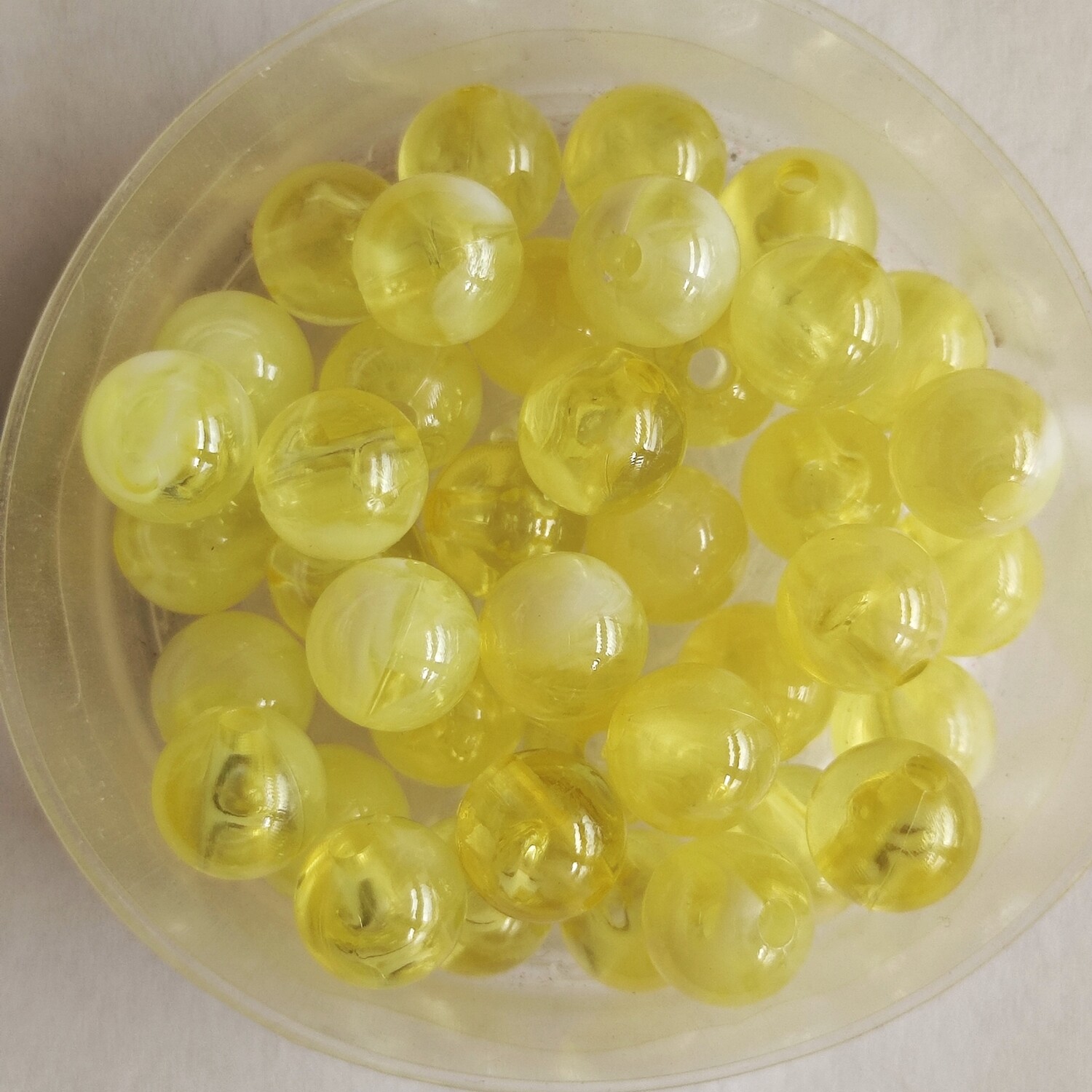 50 perles bicolore 8mm imitation Jade jaune