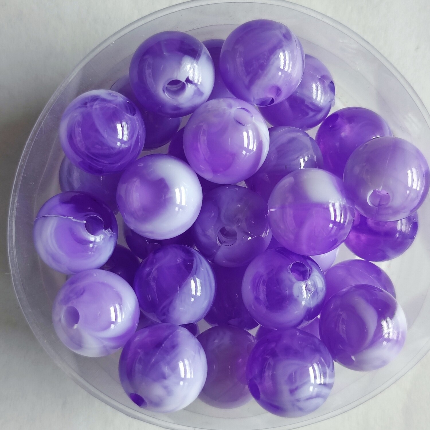 40 perles bicolore 10mm imitation Jade violet