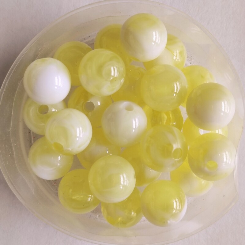 40 perles bicolore 10mm imitation Jade jaune