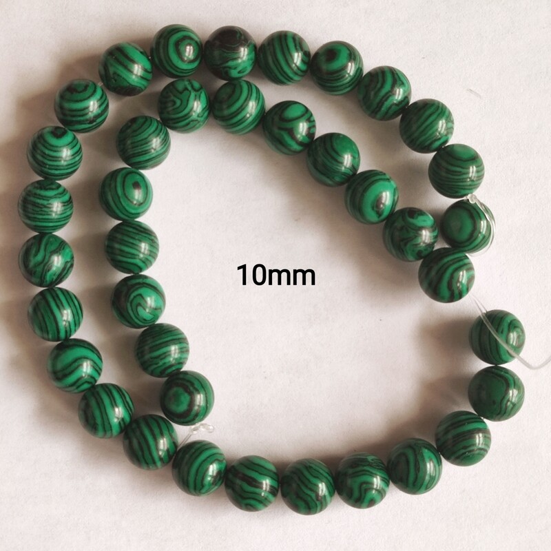 Perles malachite synthétique 10mm 