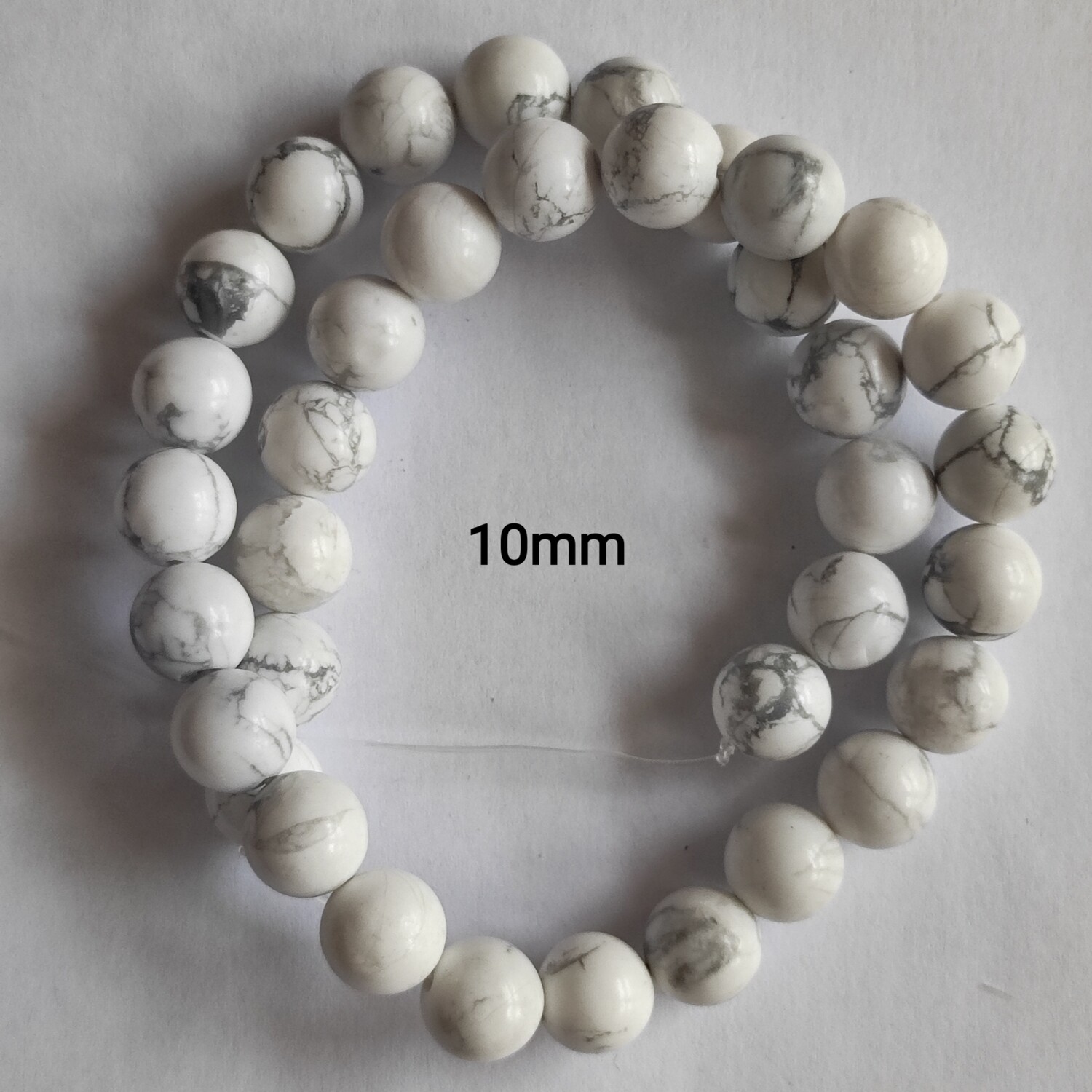 Perles pierre naturelle howlite 10mm