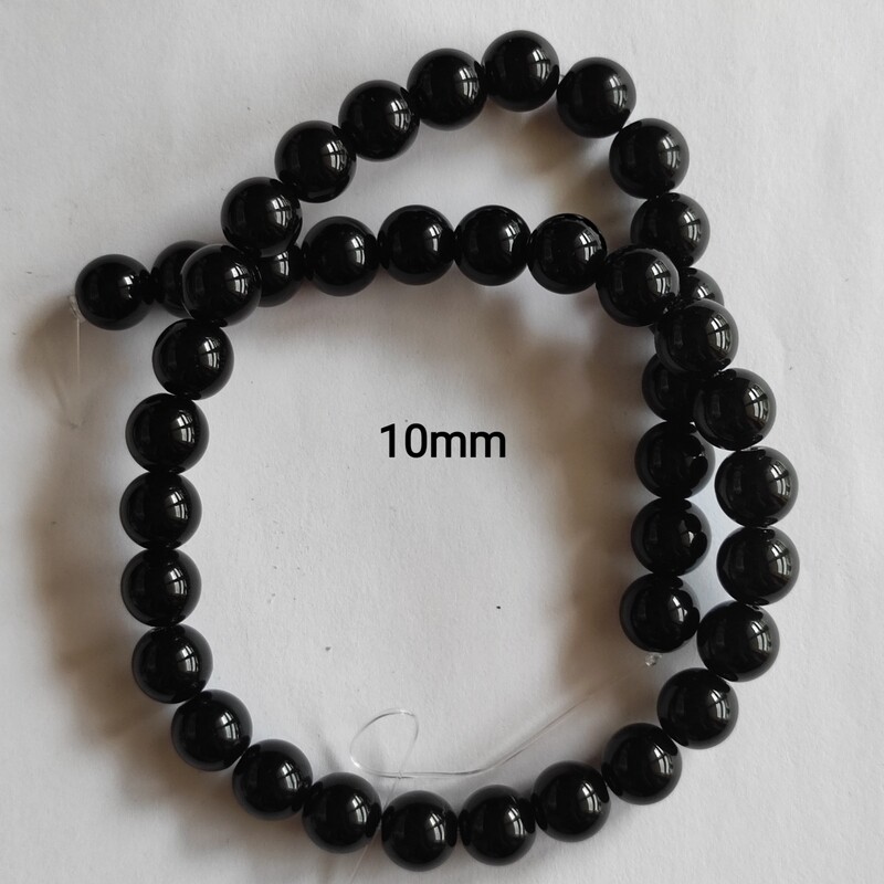 Perles pierre naturelle agate noire 10mm