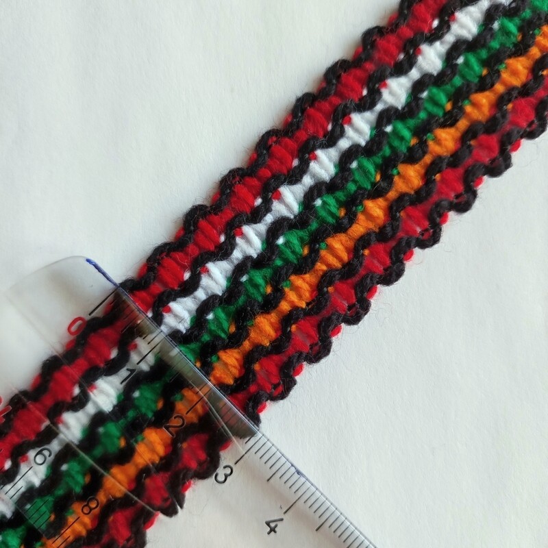 Galon kabyle 3cm coloré bord noir