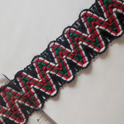 Galon kabyle noir/blanc/rouge et vert 3,5cm