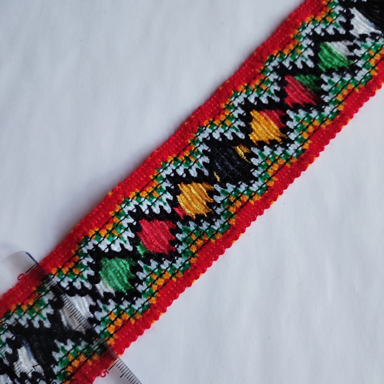 Galon kabyle 5 cm rouge/vert/blanc et orange 