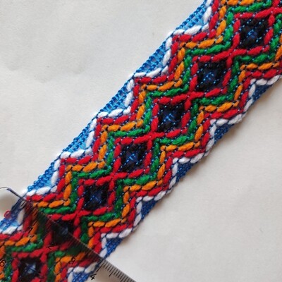 Galon kabyle 4 cm bleu