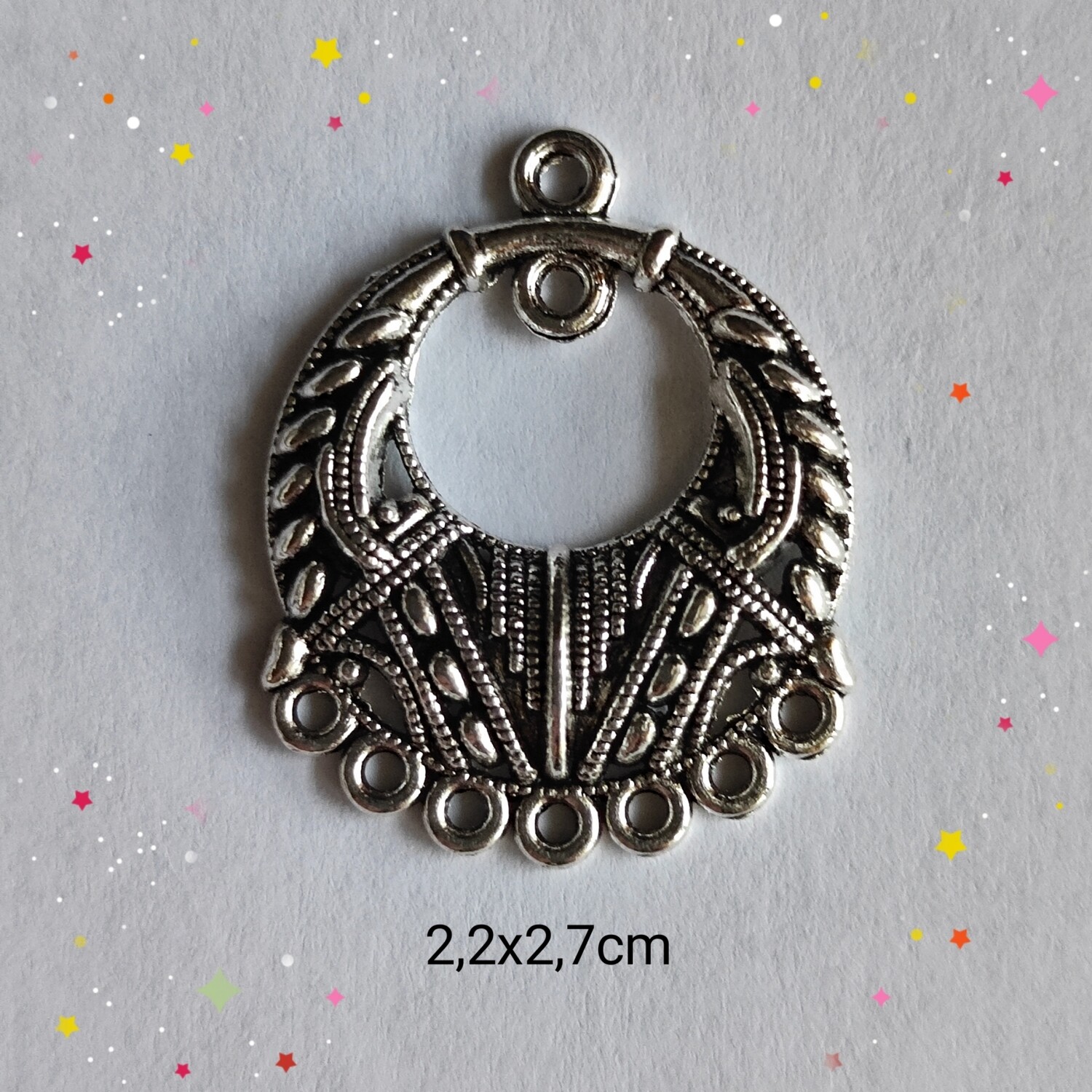 Pendentif argenté demi lune