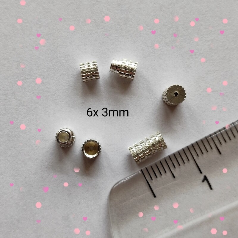 Fermoir à vis argenté 6x3 mm