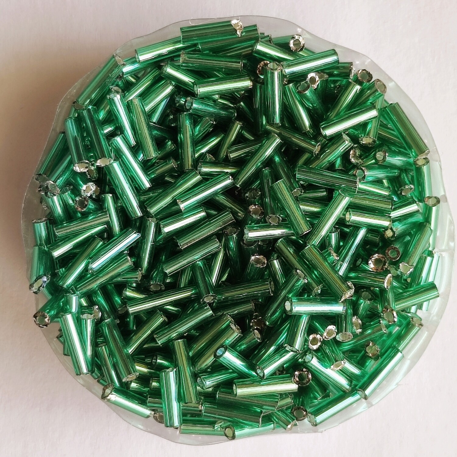 20g perles tube 6mm x 2mm vert sapin