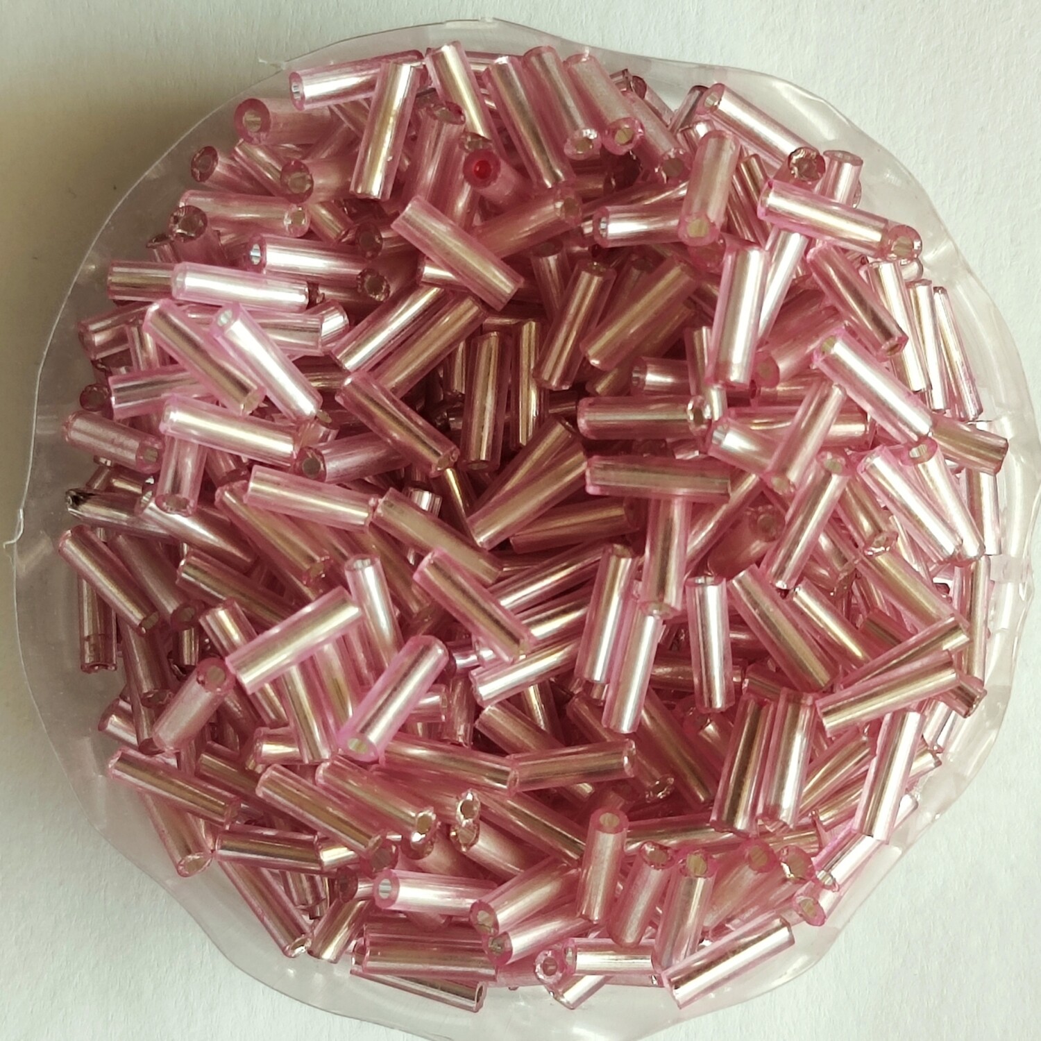 20g perles tube 6mm x 2mm vieux rose