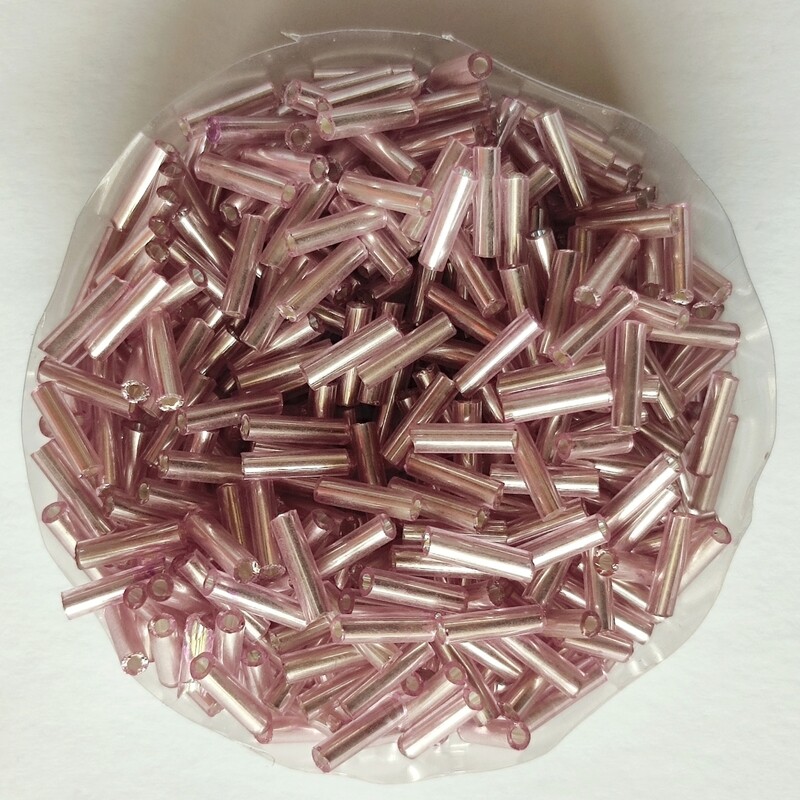 20g perles tube 6mm x 2mm mauve/marron 