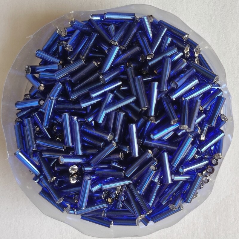 20g perles tube 6mm x 2mm bleu royal 