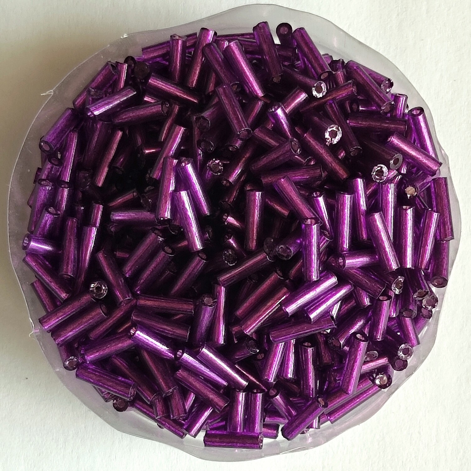20g perles tube 6mm x 2mm pourpre