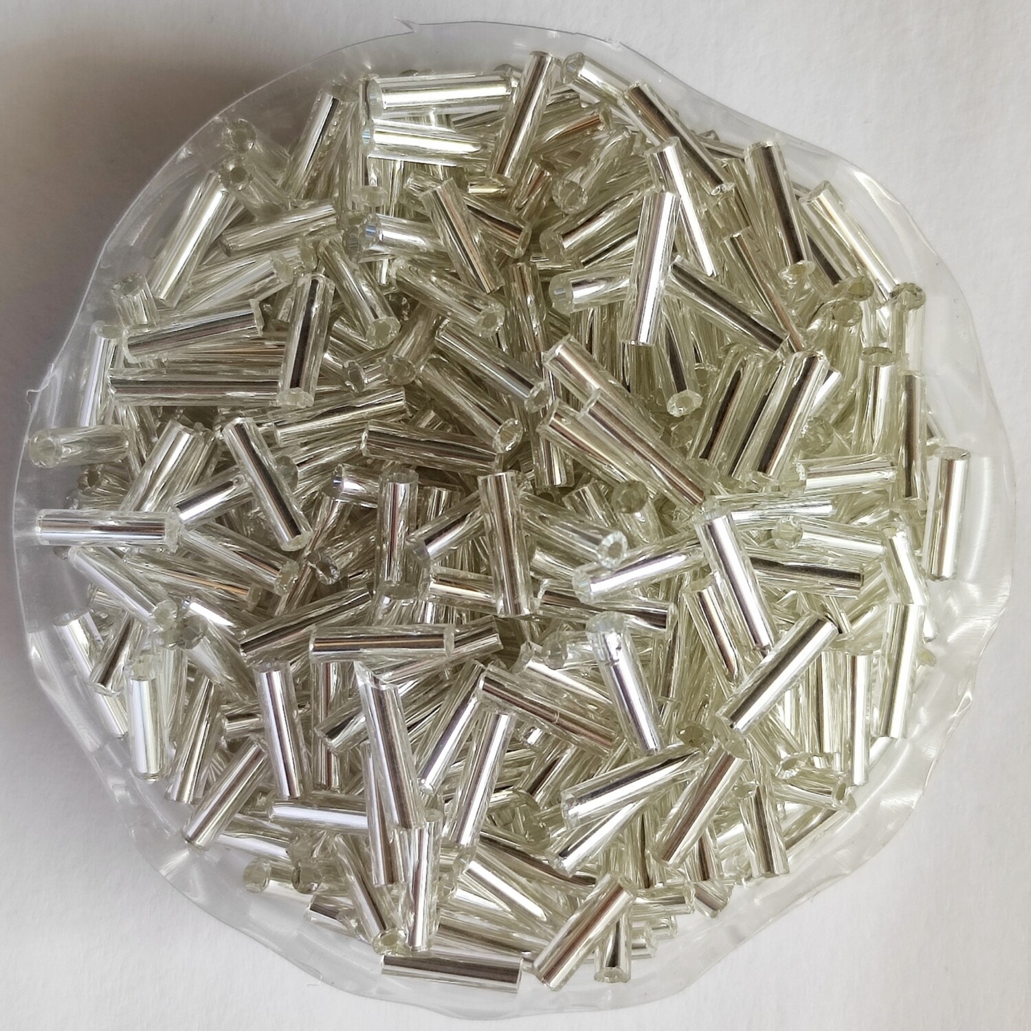 20g perles tube 6mm x 2mm argenté 