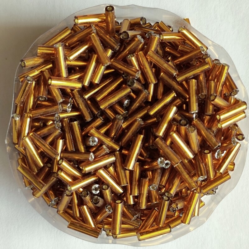 20g perles tube 6mm x 2mm doré foncé 