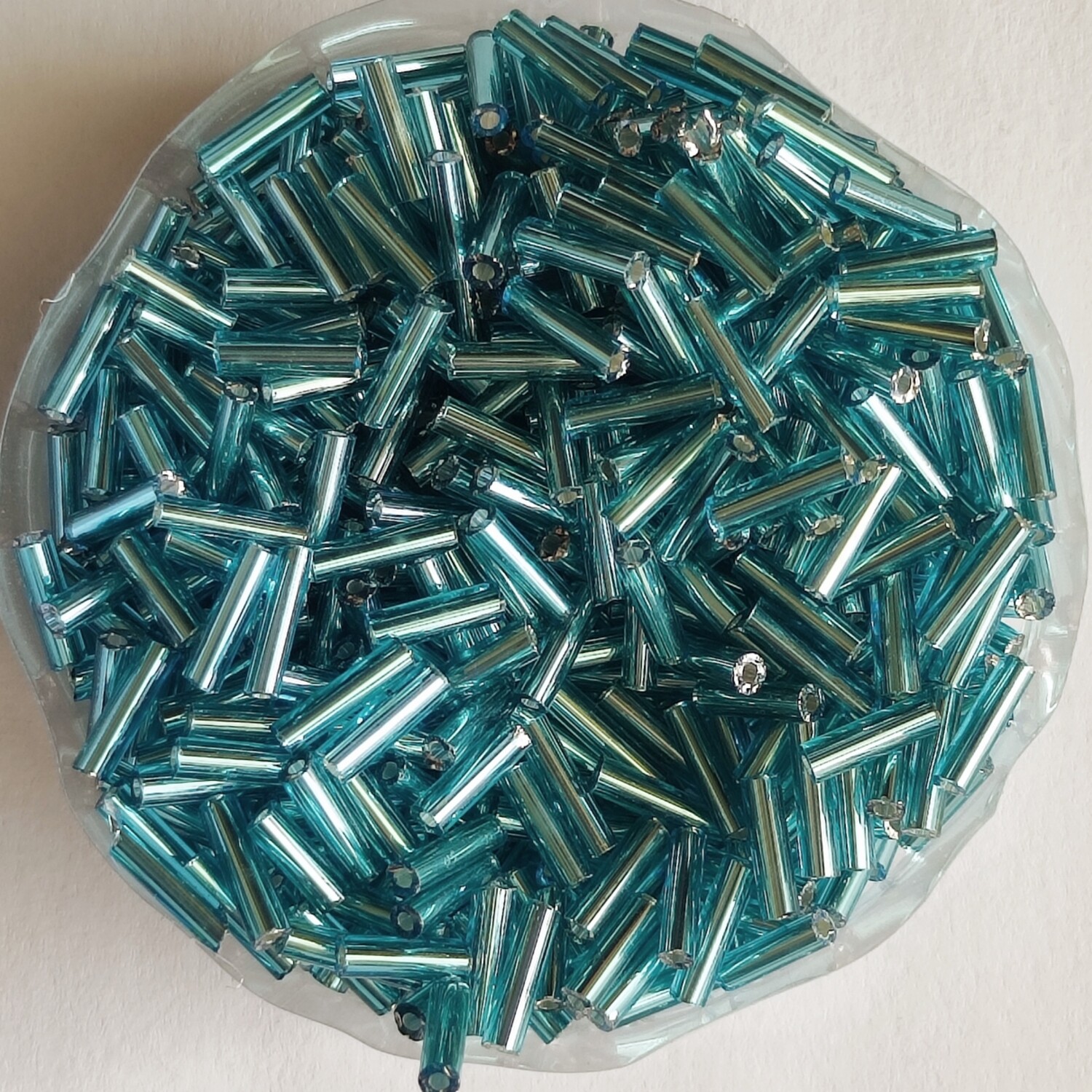 20g perles tube 6mm x 2mm bleu 