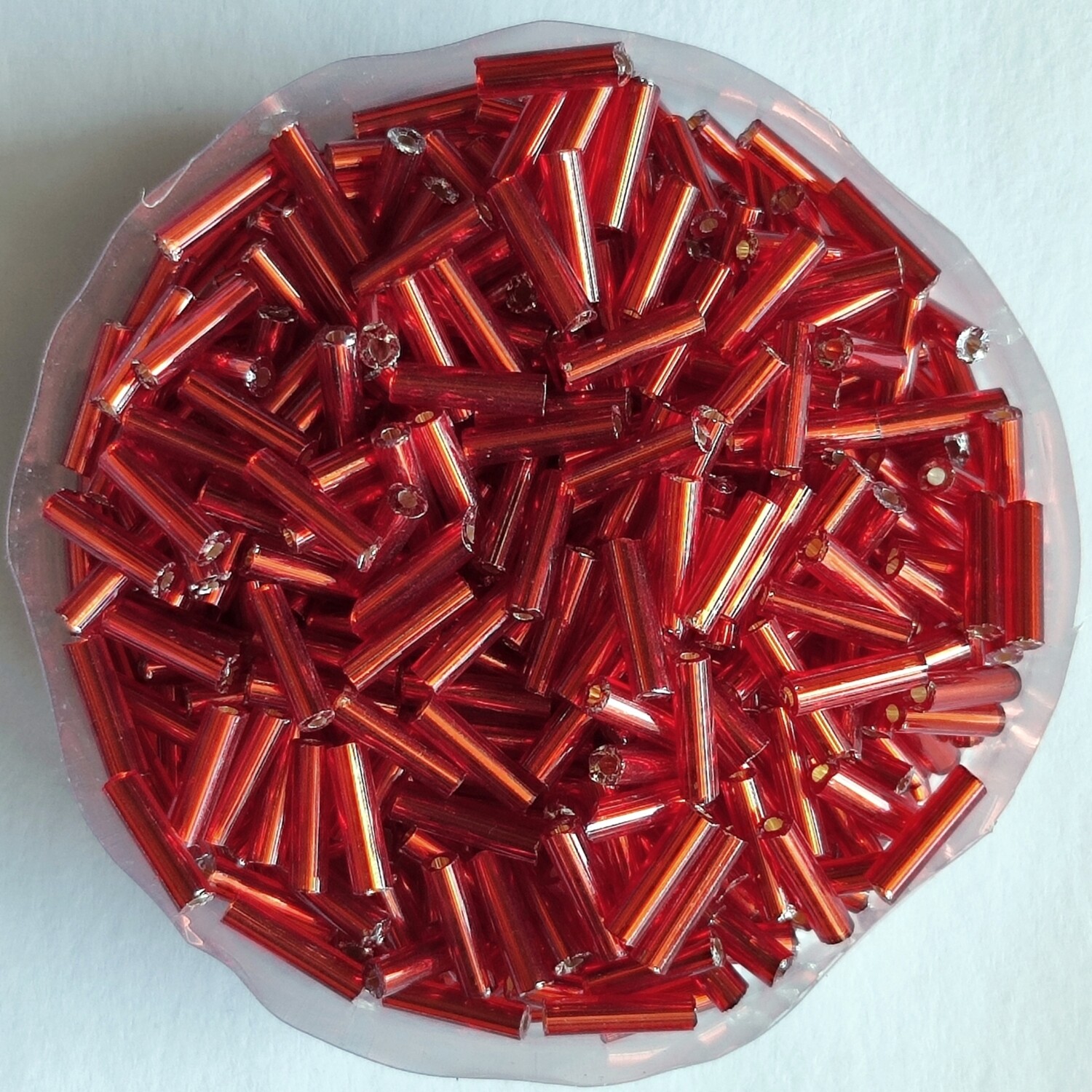 20g perles tube 6mm x 2mm rouge