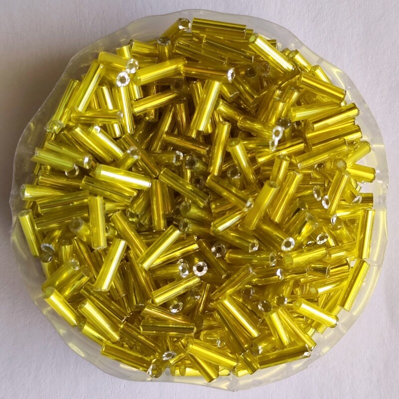 20g perles tube 6mm x 2mm jaune soleil 