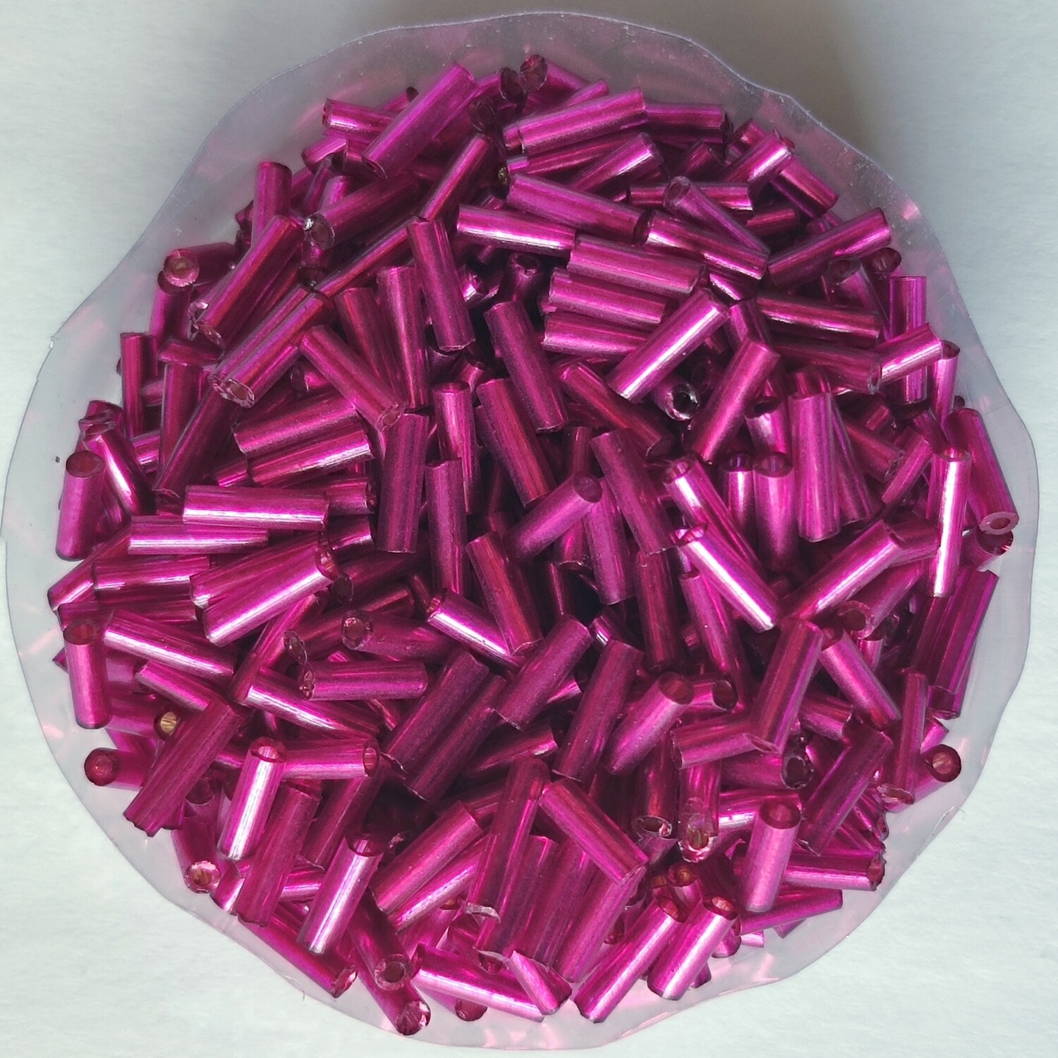 20g perles tube 6mm x 2mm fushia