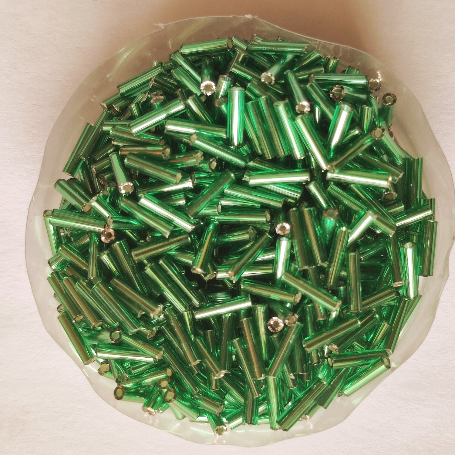 20g perles tube 6mm x 2mm vert