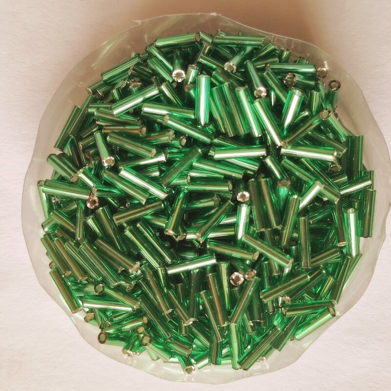 20g perles tube 6mm x 2mm vert