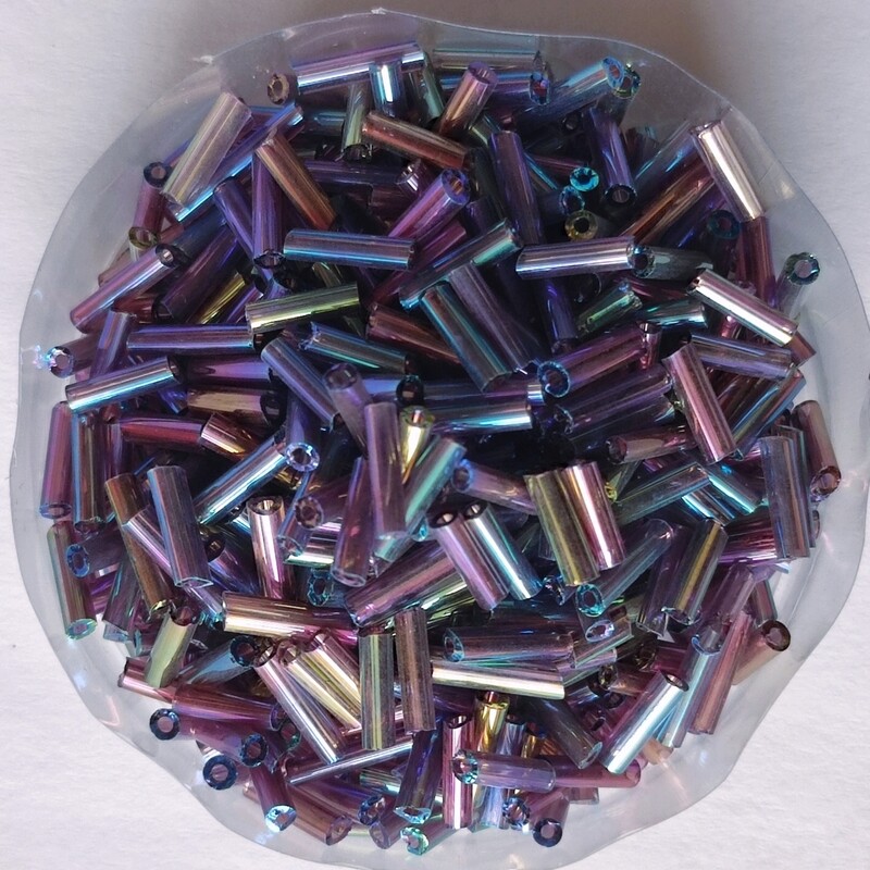 20g perles tube 6mm x 2mm multicouleur nacré 