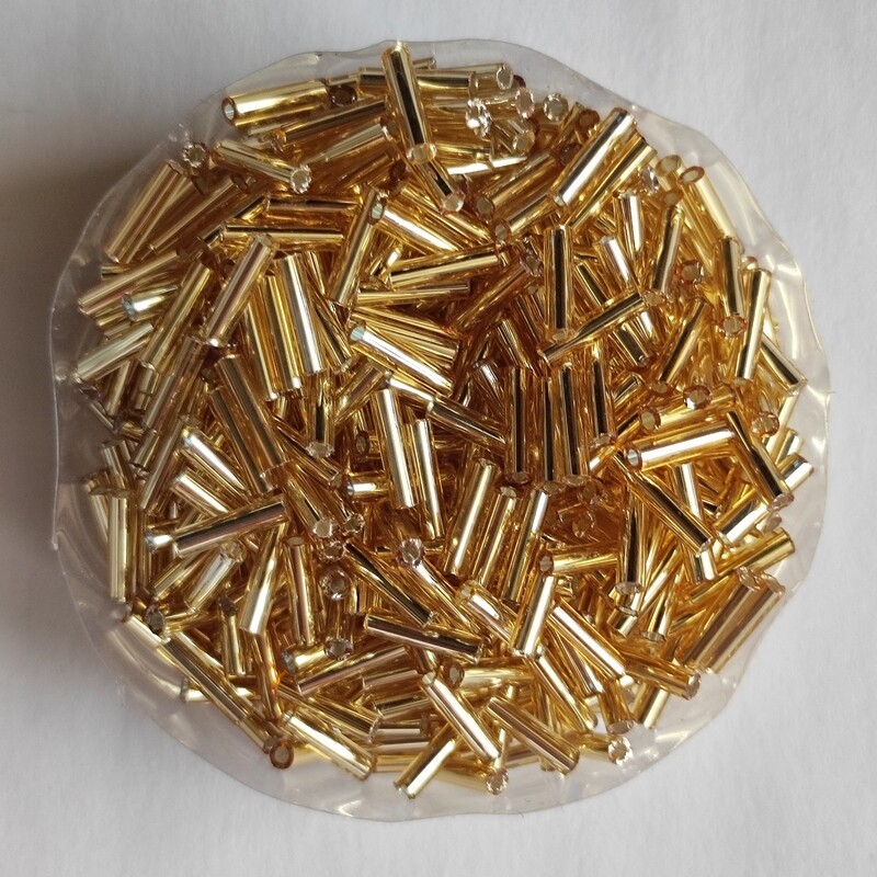 20g perles tube 6mm x 2mm doré 