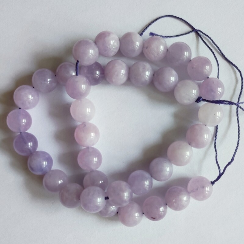 Perles pierre naturelle angélite 10mm violet clair 