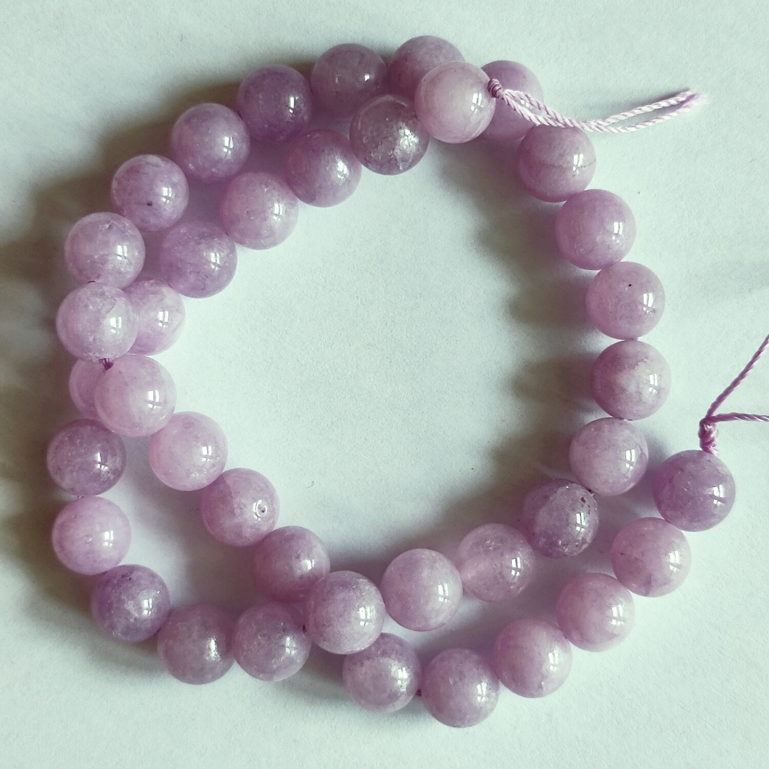 Perles pierre naturelle angélite 10mm violet rose