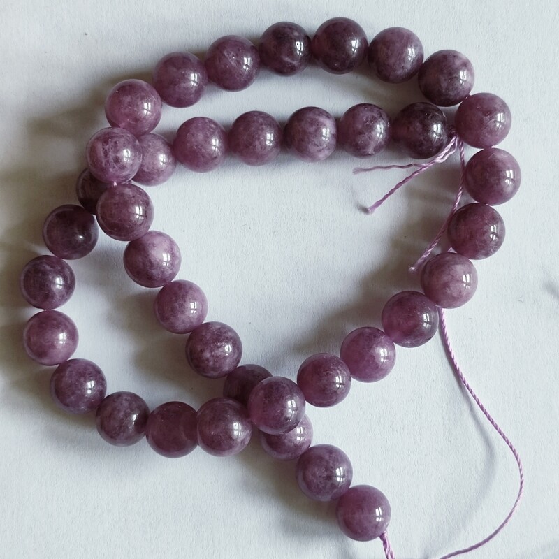 Perles pierre naturelle angélite 10mm parme