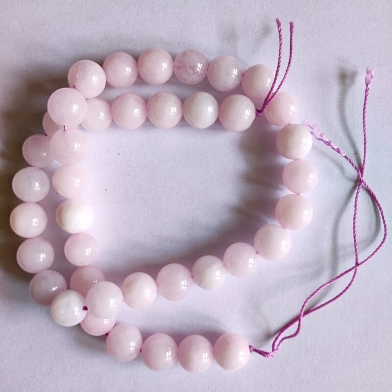 Perles pierre naturelle angélite 10mm rose clair 