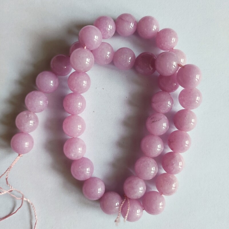Perles pierre naturelle angélite 10mm parme rosé 