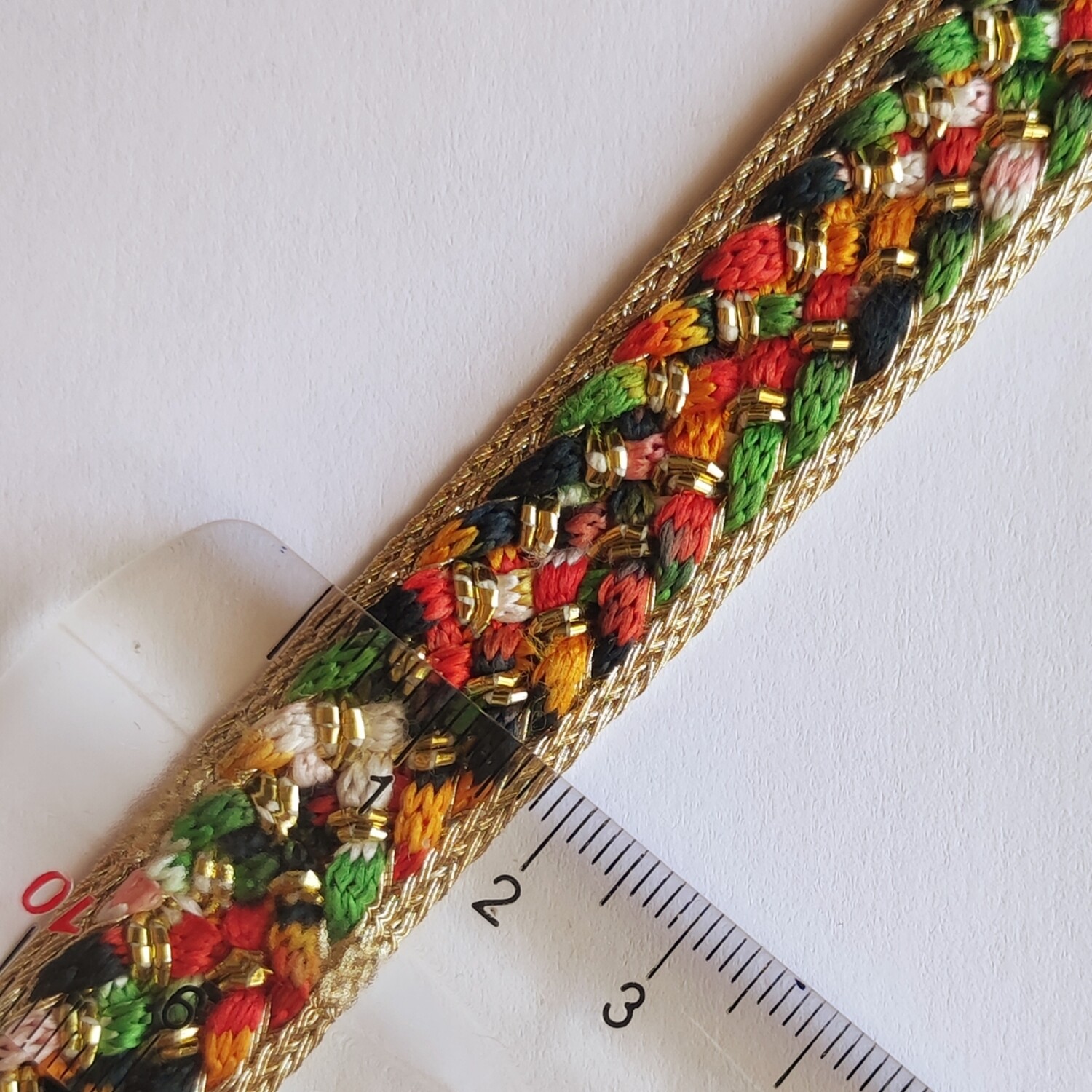 Galon kabyle doré avec couleurs 1,8 cm