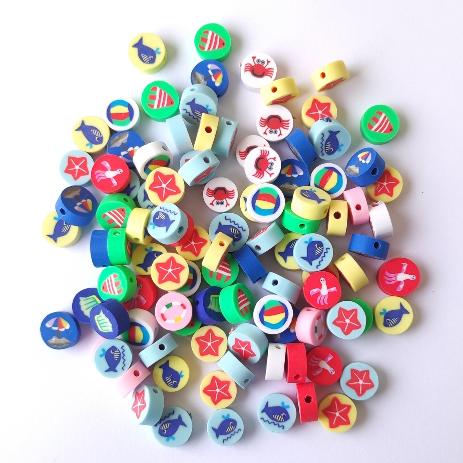 100 perles polymère thème de la mer