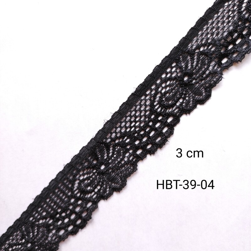 4,5 mètres dentelle noire élastique 3 cm
