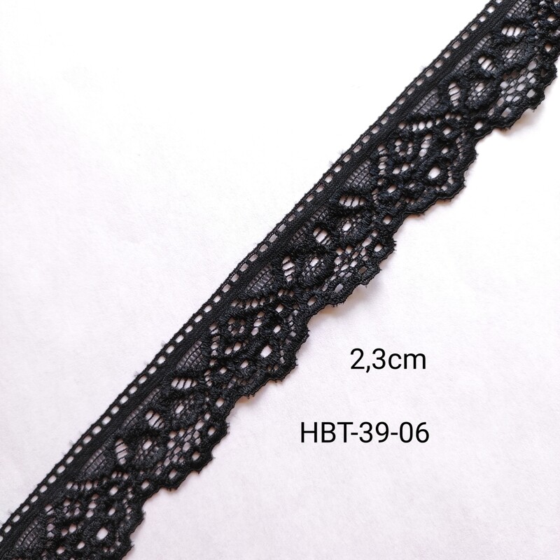 4,5 mètres dentelle noire élastique 2,3 cm