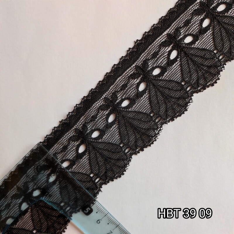 4,5 mètres dentelle noire 5 cm