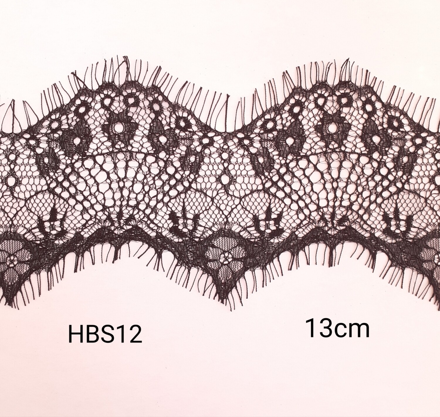 3 mètres dentelle noire 13 cm