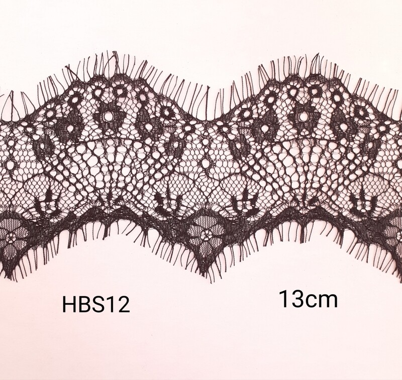 3 mètres dentelle noire 13 cm